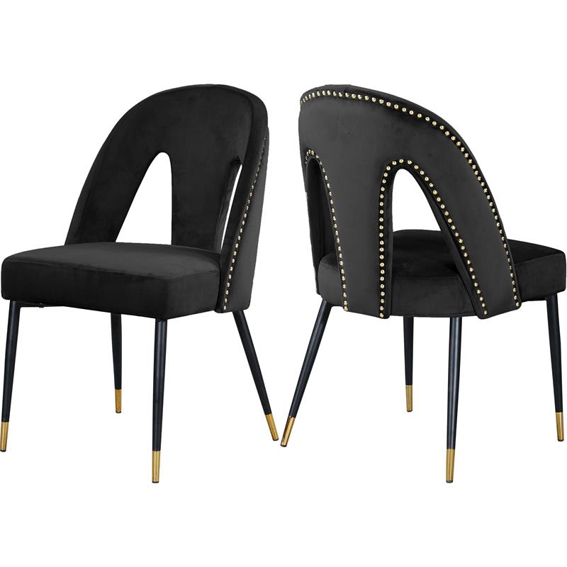 Meridian Furniture Akoya Velvet Dining Chair Meridian Furniture Akoya Velvet Dining Chair