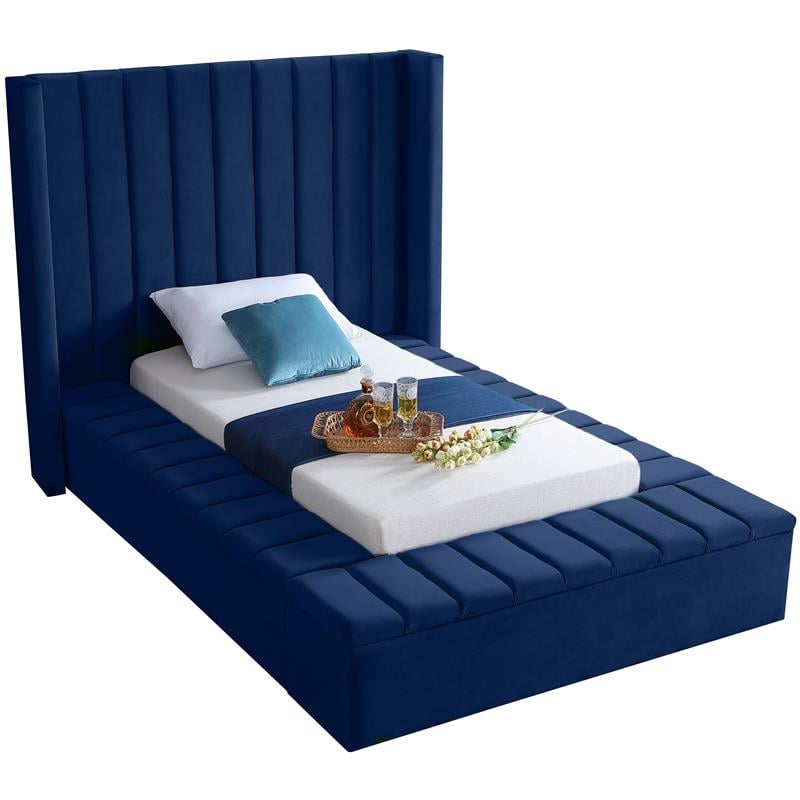 Meridian Furniture Kiki Velvet Twin Bed