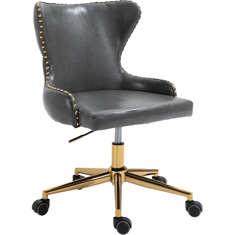 Meridian Furniture Hendrix Faux Leather Office Chair - Gold Meridian Furniture Hendrix Faux Leather Office Chair - Gold