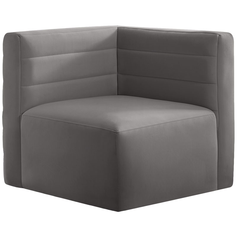 Meridian Furniture Quincy Velvet Modular Cloud-Like Comfort Corner Chair Meridian Furniture Quincy Velvet Modular Cloud-Like Comfort Corner Chair