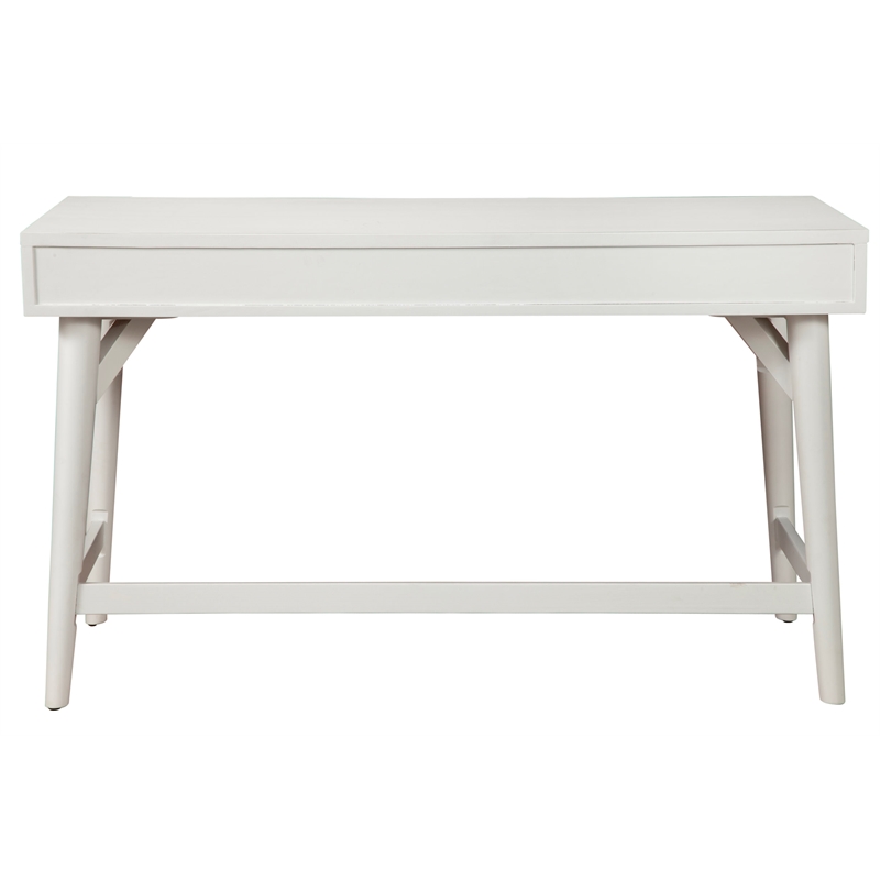 Is Badkamer Optimistisch Alpine Furniture Flynn Large Wood 3 Drawer Desk in White