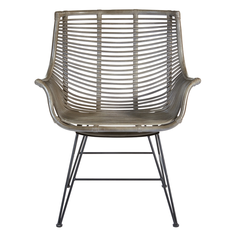 verrader draad Philadelphia Dallas Chair with Gray Wash Rattan Frame Fully Assembled