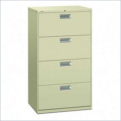 HON 600 Series Standard 4 Drawer Lateral Metal File Cabinet With Lock 