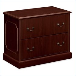 HON 94000 Series 2 Drawer Lateral Wood File With Lock in Mahogany