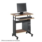 Safco MÜV 28 Height Adjustable Metal / Wood Workstation in Cherry