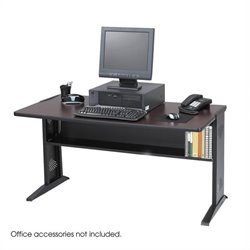Safco 48 Reversible Top Wood Computer Desk Credenza in Mahogany and Oak