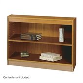 Safco WorkSpace 30H Two Shelf Square-Edge Bookcase in Medium Oak