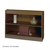 Safco WorkSpace Standard 30H 2 Shelf Square-Edge Wood Bookcase in Walnut