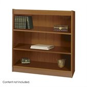 Safco WorkSpace 36H Three Shelf Square-Edge Bookcase in Medium Oak