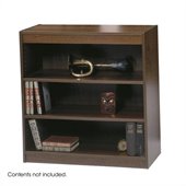 Safco WorkSpace 36H Three Shelf Square-Edge Bookcase in Walnut