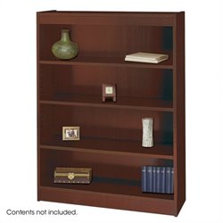Safco WorkSpace 48H Four Shelf Square-Edge Bookcase in Mahogany