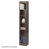 Safco WorkSpace 6 Shelf 12W Wood Baby Bookcase in Walnut