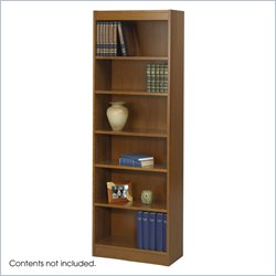 Safco WorkSpace Six Shelf 24W Baby Bookcase in Medium Oak