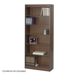 Safco WorkSpace Six Shelf 30W Baby Bookcase in Walnut