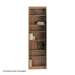 Safco WorkSpace Seven Shelf 24W x 84H Baby Bookcase in Medium Oak