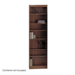 Safco WorkSpace Seven Shelf 24W x 84H Baby Bookcase in Walnut