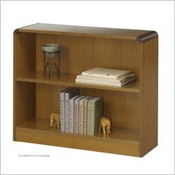 Safco WorkSpace Two Shelf Radius Edge Bookcase in Medium Oak