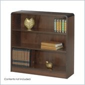 Safco WorkSpace Three Shelf Radius Edge Bookcase in Walnut