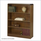 Safco WorkSpace Standard 4 Shelf Radius Edge Wood Bookcase in Medium Oak