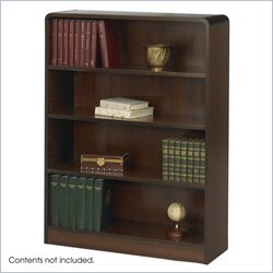 Safco WorkSpace Four Shelf Radius Edge Bookcase in Walnut