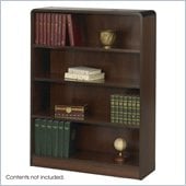 Safco WorkSpace Four Shelf Radius Edge Bookcase in Walnut