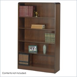 Safco WorkSpace Five Shelf Radius Edge Bookcase in Walnut