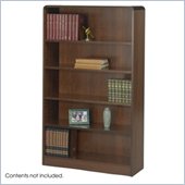Safco WorkSpace Five Shelf Radius Edge Bookcase in Walnut