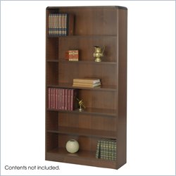 Safco WorkSpace Six Shelf Radius Edge Bookcase in Walnut