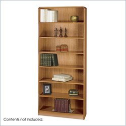 Safco WorkSpace Seven Shelf Radius Edge Bookcase in Medium Oak