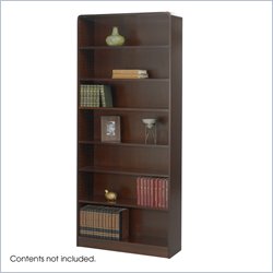 Safco WorkSpace Seven Shelf Radius Edge Bookcase in Walnut