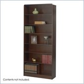 Safco WorkSpace Seven Shelf Radius Edge Bookcase in Walnut