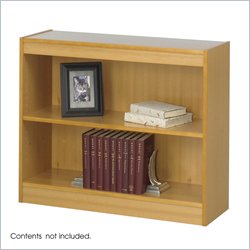 Safco WorkSpace 30"H 2 Shelf Reinforced Square Edge Wood Bookcase in Light Oak