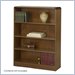 Safco WorkSpace Reinforced Four Shelf Radius-Edge Bookcase in Medium Oak