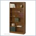 Safco WorkSpace Reinforced Six Shelf Radius-Edge Bookcase in Medium Oak