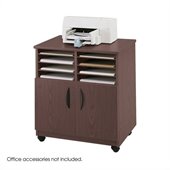 Safco Mobile Stand with Sorter in Mahogany