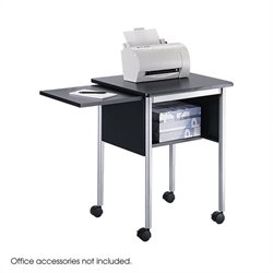 Safco Machine Stand with Slide Shelf in Black