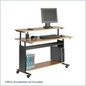 Safco MÜV Extra Wide Wood Workstation in Medium Oak