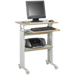 Safco M+�+�V Standing Height Adjustable Wood / Metal Workstation in Gray