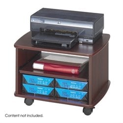 Safco Picco Duo Printer Cart in Mahogany