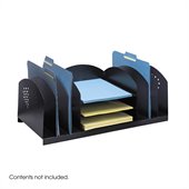 Safco Black Combination Steel Desk Rack with 6 Vertical and 3 Horizontal Sections