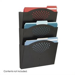 Safco Black Triple Letter Size Steel Wall File