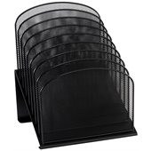 Safco Onyx Black Mesh Desk Organizer with 8 Slanted Sections