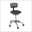 Safco Black Mesh Stool with Backrest in Black