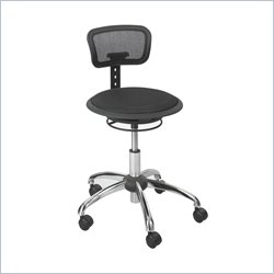Safco Black Mesh Stool with Ba