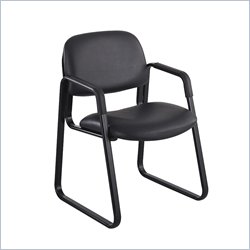 Safco Cava Sled Base Guest Chair in Black Vinyl