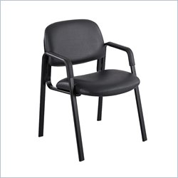 Safco Cava Straight Leg Stacking Chair in Black Vinyl
