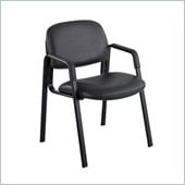 Safco Cava Straight Leg Stacking Chair in Black Vinyl