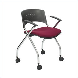 Safco Xtc. Upholstered Nesting & Folding Chair in Burgundy (Set of 2)