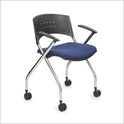 Safco Xtc. Upholstered Nesting & Folding Chair in Blue (Set of 2)