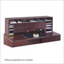 Safco 58W High Clearance Desk Top Organizer in Mahogany